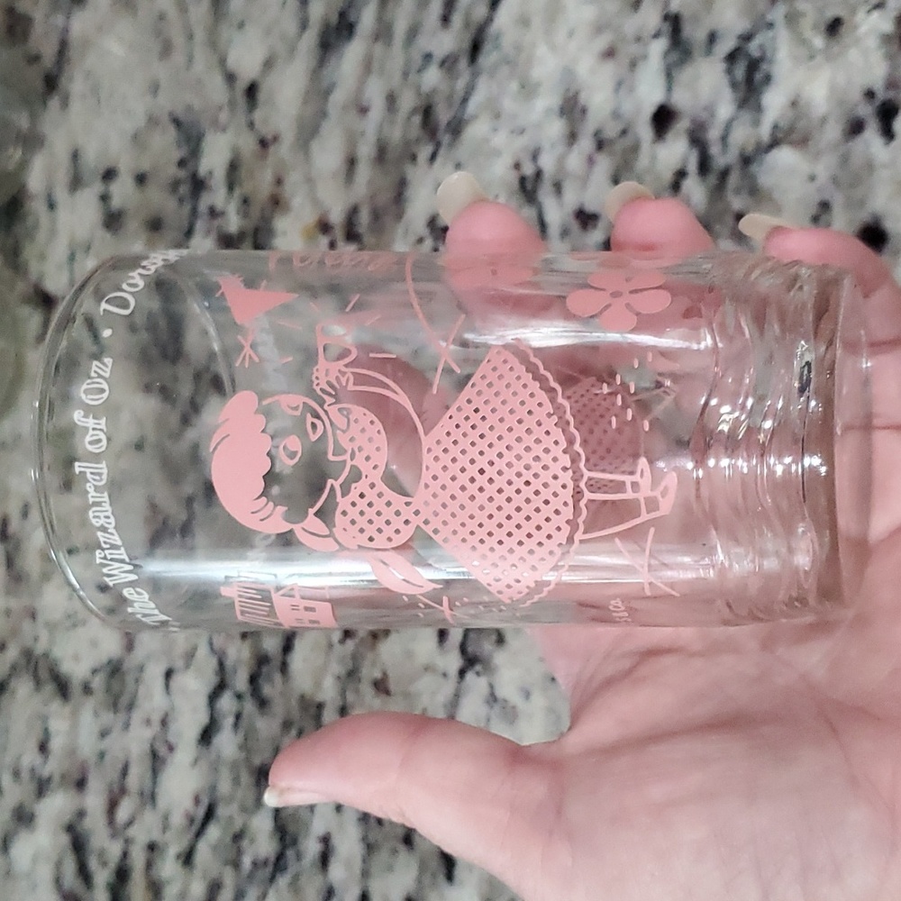 Vintage Pink The Wizard of Oz Dorothy Glass Tumbler